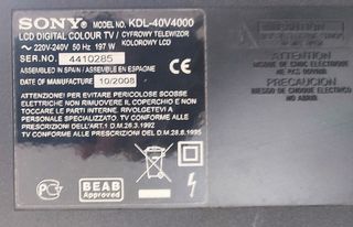 Sony Bravia KDL-40V4000 TV 1080p