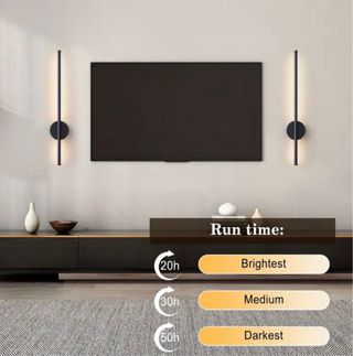 Lámpara de pared LED moderna negra a pilas