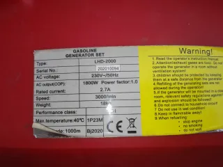 Generador Eléctrico LINEA HD LHD2000