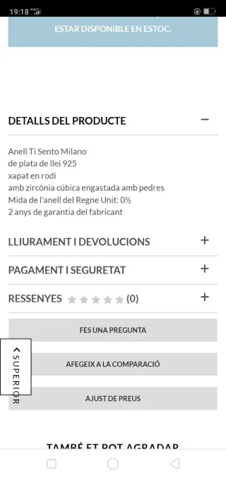 Anillo Ti Sento Plata y Circonitas Talla 14