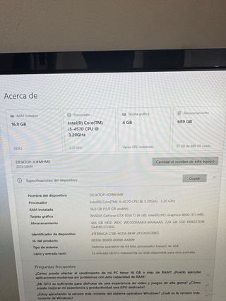 PC Gamer i5 16GB RAM GTX 1050 Ti SSD 240GB