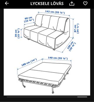 Divano letto Ikea Lycksele Lövås Arancione