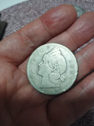 1 Peso Plata Rep. Dominicana 1897