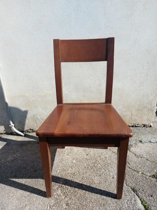 6 Sedie Legno Tinto Noce Nazionale Scuro