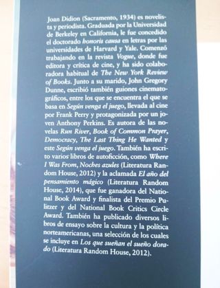 JOAN DIDION SEGUN VENGA EL JUEGO