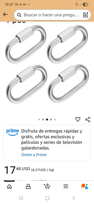 10 unidades eslabones de acero con cierre