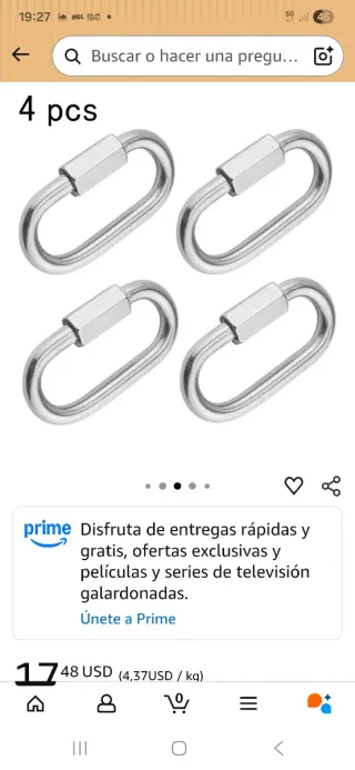 10 unidades eslabones de acero con cierre