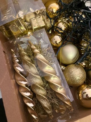 Adorno Estrella Árbol Navidad Dorado Transparente