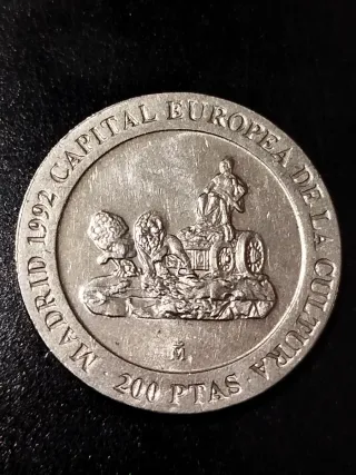 Moneda 200 Pesetas Madrid Capital Europea Cultura