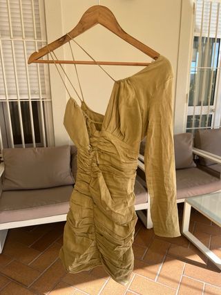 Vestido Asimétrico Zara Mostaza