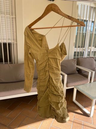 Vestido Asimétrico Zara Mostaza