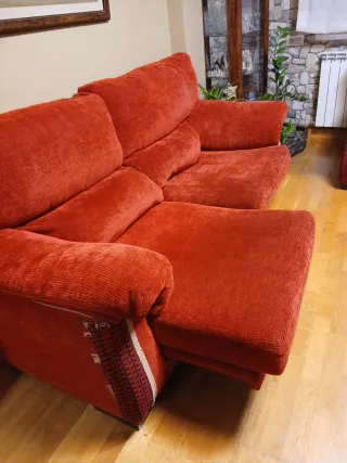 Sofá 3 plazas tela rojo