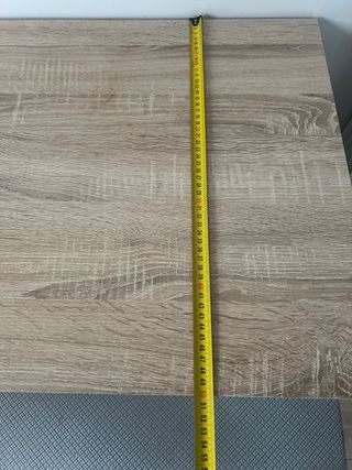 Escritorio con cajones madera y blanco