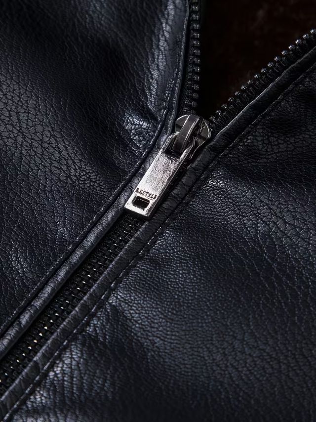 Chaqueta de cuero forrada hombre