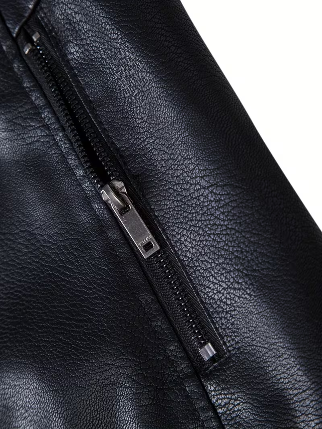 Chaqueta de cuero forrada hombre