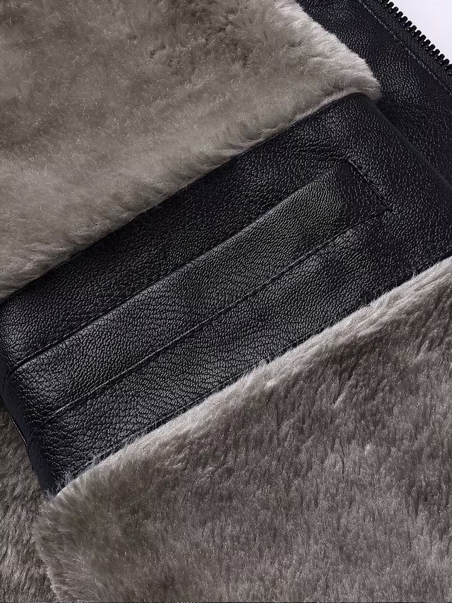 Chaqueta de cuero forrada hombre