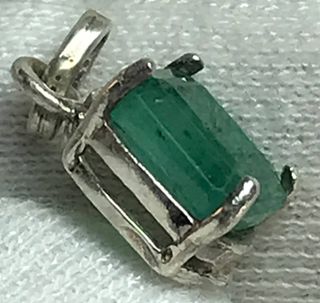 Colgante Esmeralda Plata Ley + Regalo