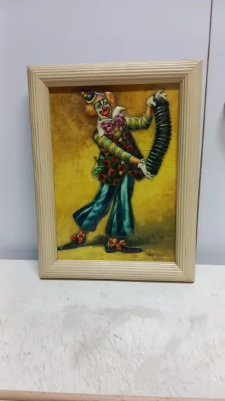 Cuadro de payaso con acordeón