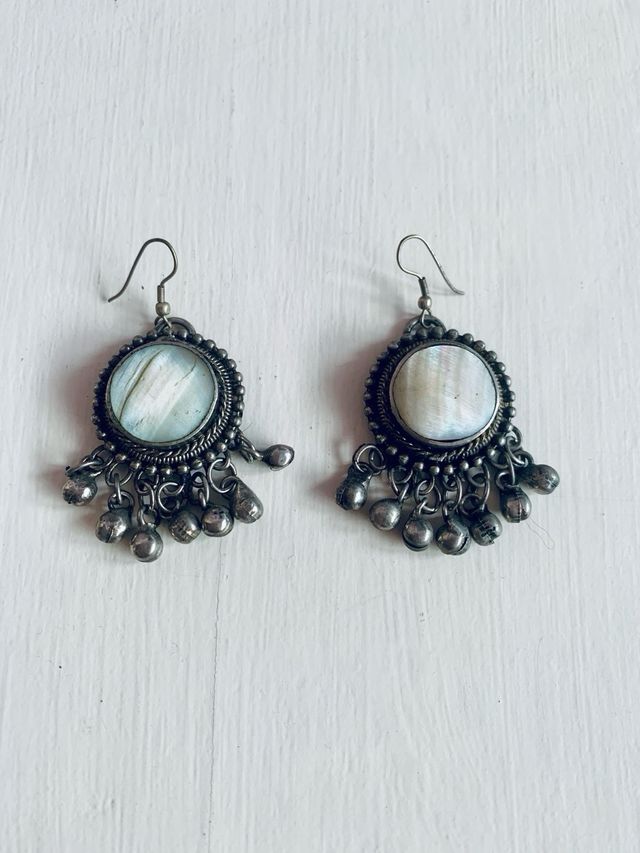 Pendientes Largos Boho Étnicos con Cascabeles Plat