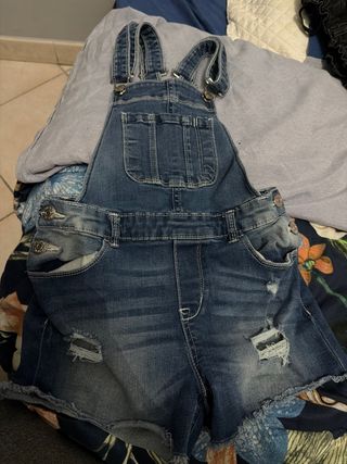 Salopette jeans bimba strappata