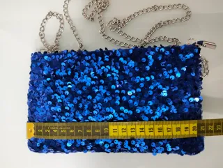 Bolso de fiesta lentejuelas azul y plata