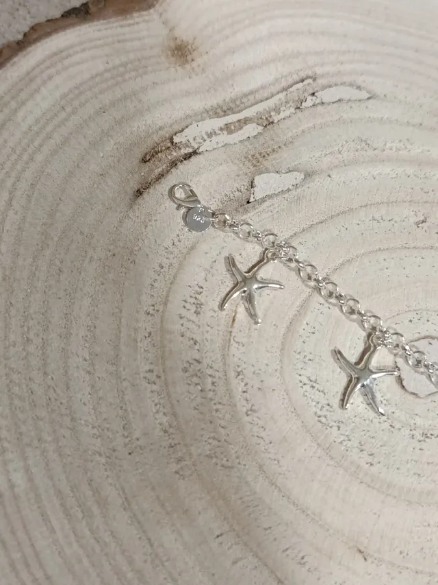 Pulsera plata estrellas de mar