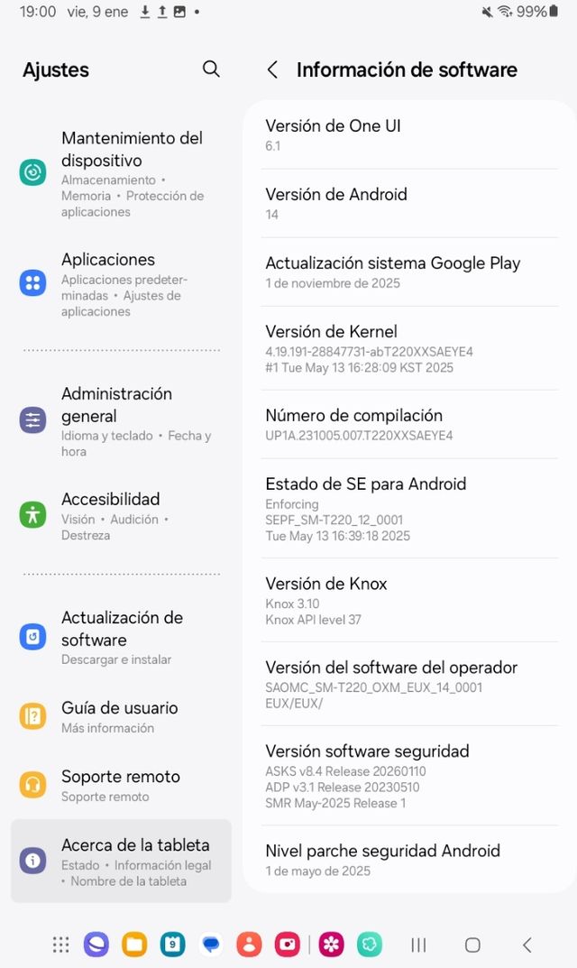 Tablet SAMSUNG Tab A7 Lite Android 14 Ram 3Gb