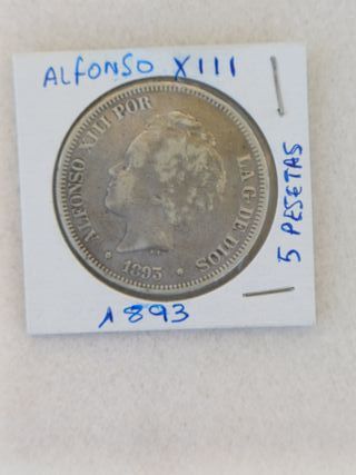 Moneda 5 Pesetas Alfonso XIII