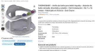 Asiento Bañera Bebé Thermobaby Azul