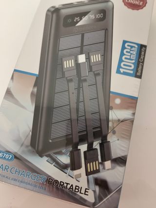 Bestek Powerbank Solare 10000mAh 3 Cavi