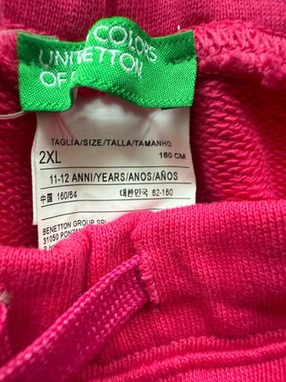 NUEVO Pantalón chándal niña Benetton 2XL - fucsia
