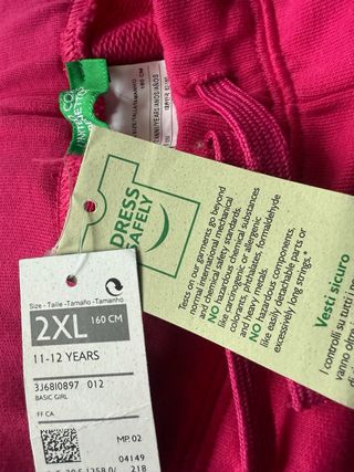 NUEVO Pantalón chándal niña Benetton 2XL - fucsia