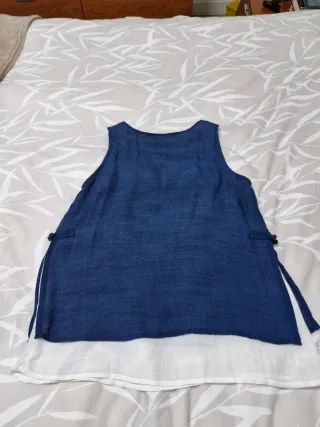 Camiseta sin mangas azul S