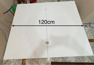 Mesa elevable blanca madera y metal