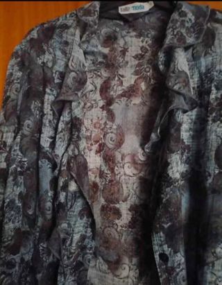 Blusa estilo vintage tonos azules t 38