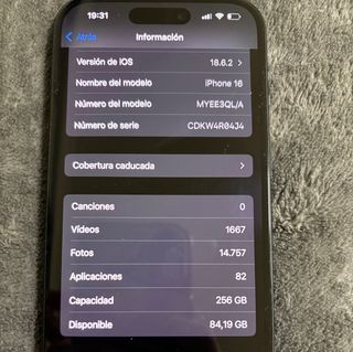 iPhone 16 256GB Negro