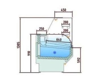 VITRINA REFRIGERADA CRISTAL RECTO PASTELERÍA