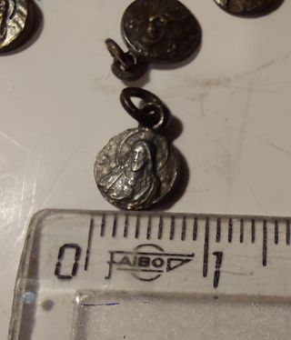 5 medallas antiguas religiosas miniatura