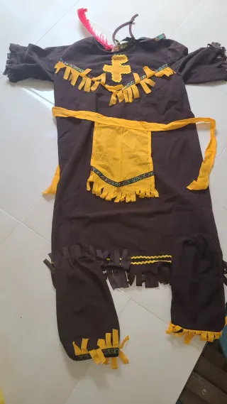 Disfraz Indio Marrón y Amarillo Talla Única