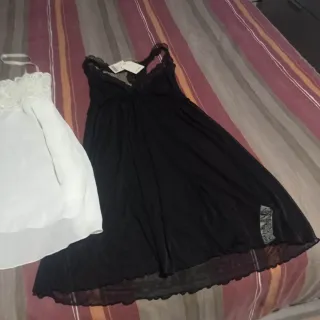 Salto de cama Oysho negro encaje talla M