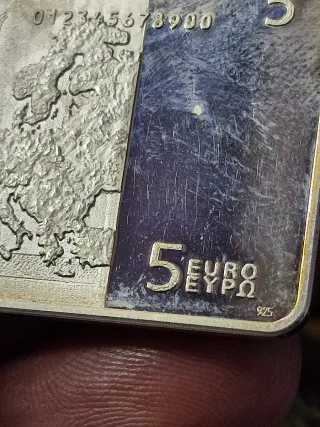 Moneda 5 Euro Plata 925 Diseño Europa