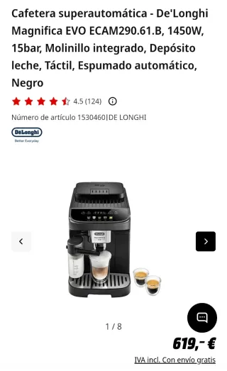 Cafetera DeLonghi Magnifica Evo ECAM 292.81.B