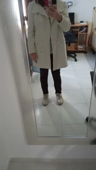 Chaquetón mujer entretiempo beige