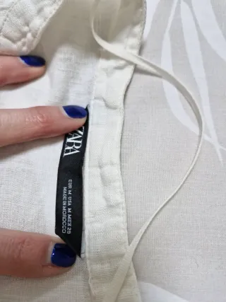 Camisa Lino Zara Blanca Talla M