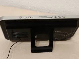 Radio Reloj Digital Negro y Plata