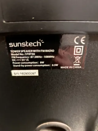 Altavoz Sunstech STBT50 Negro/Rojo