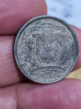 Moneda  de Plata 25 Centavos 1960 Gramos