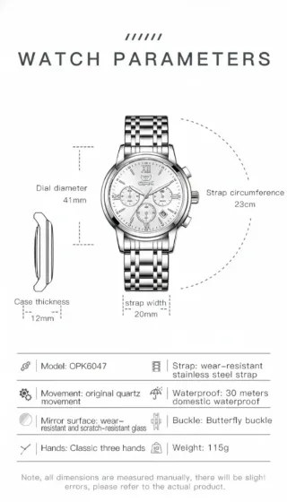 Reloj OPK Hombre Plata y Blanco