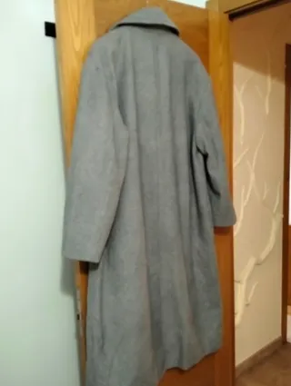 Abrigo largo gris mujer
