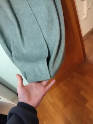 Abrigo largo gris mujer